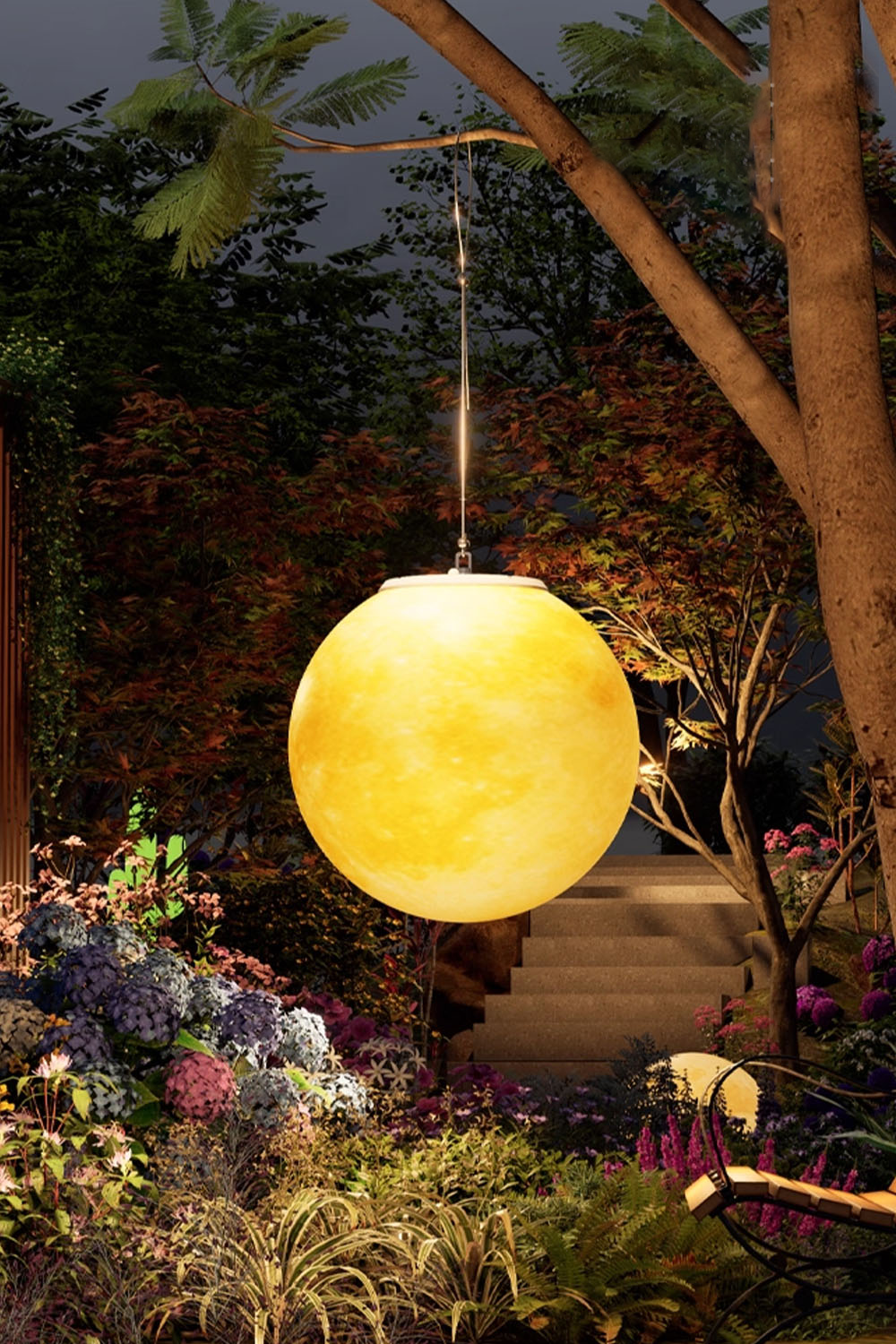 Outdoor Moon Pendant Lamp - view 2 | everlamps