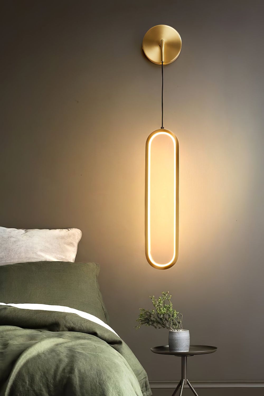 Oval LED Brass Wall Lamp - everlamps