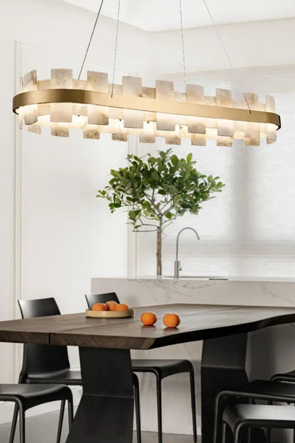 Oval Anita Alabaster Chandelier - view 4 | everlamps