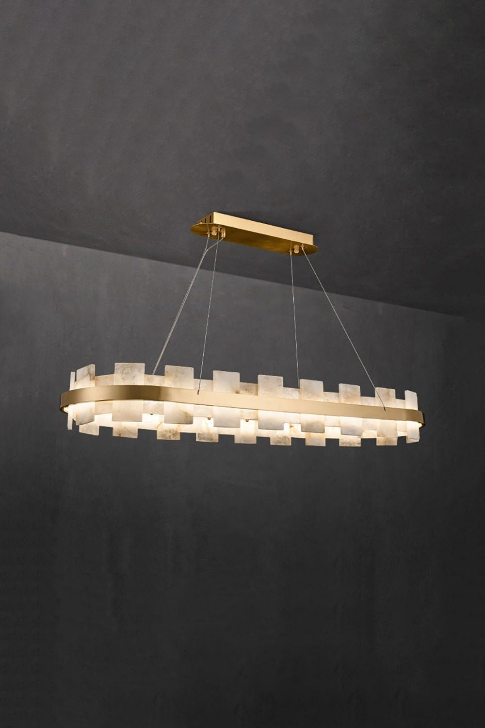 Oval Anita Alabaster Chandelier - view 5 | everlamps