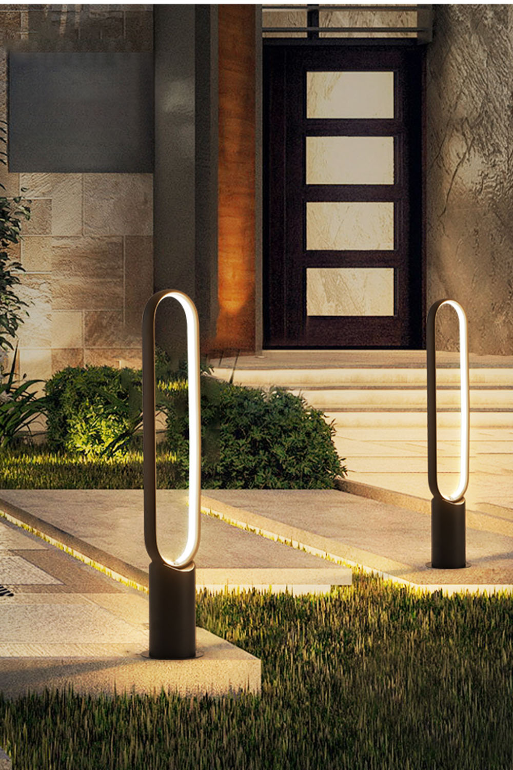Oval Line Outdoor Floor Lamp - view 3 | everlamps