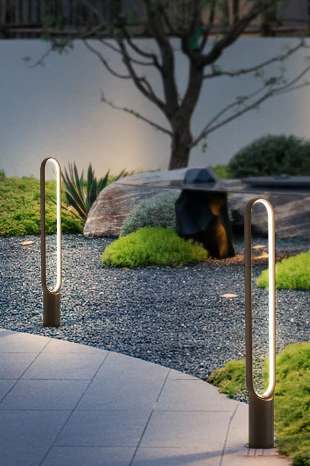 Oval Line Outdoor Floor Lamp - view 4 | everlamps