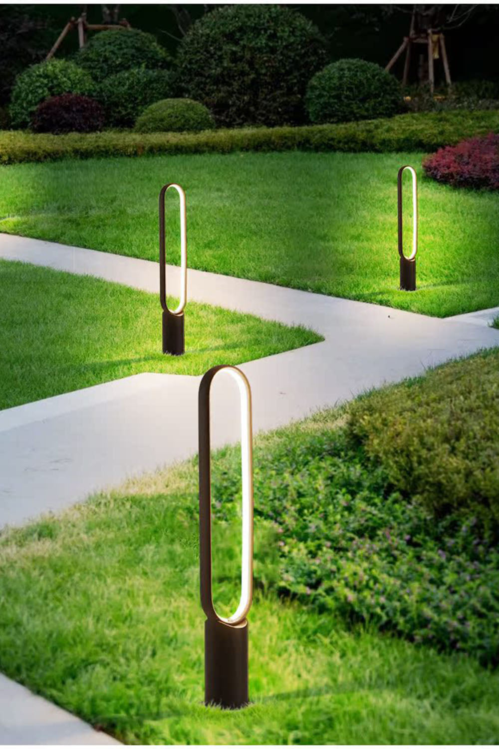 Oval Line Outdoor Floor Lamp - view 2 | everlamps