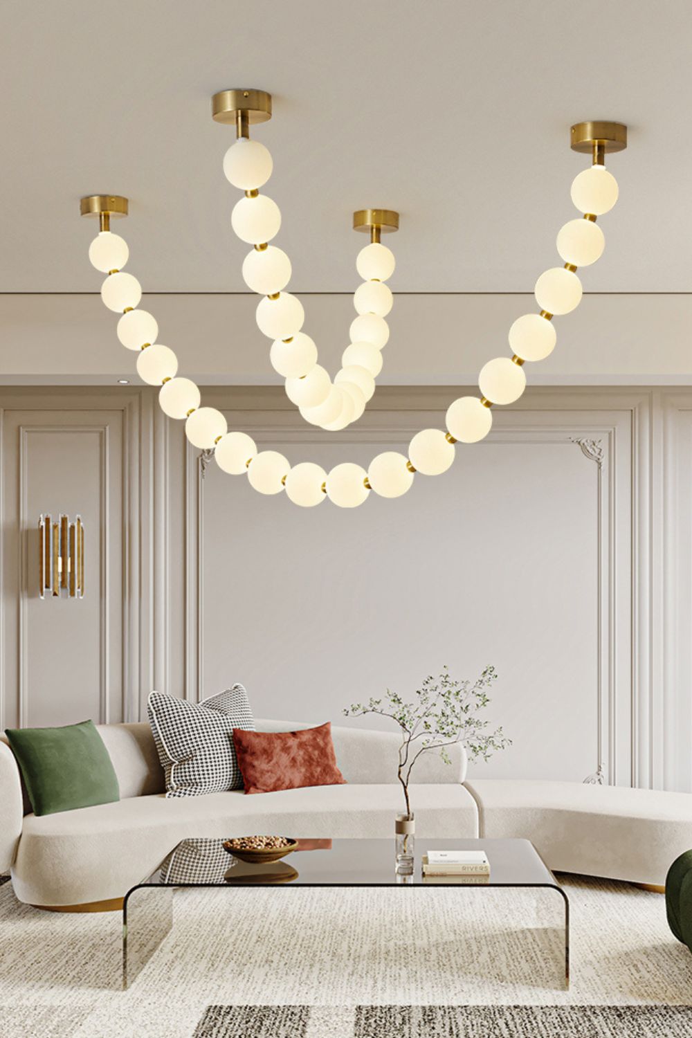 Pearl Necklace Chandelier - view 2 | everlamps