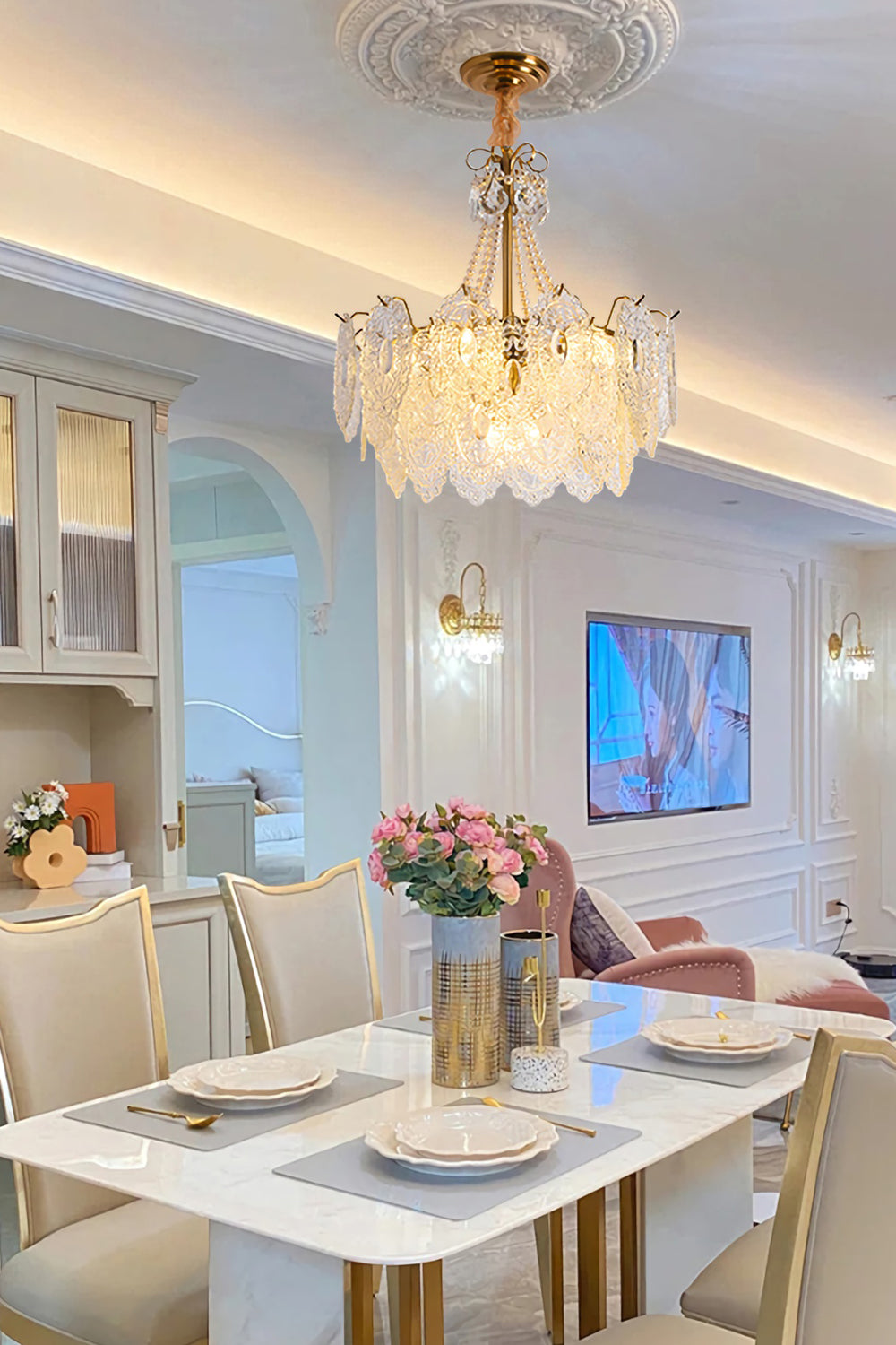 Pearls Glass Chandelier - everlamps