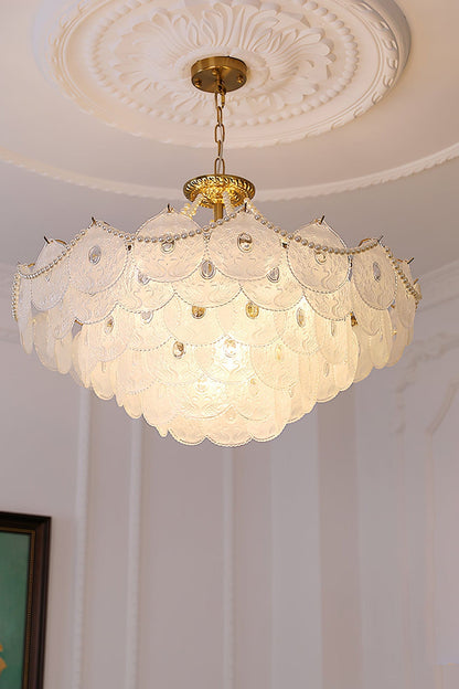 Pertid Glass Gold Chandelier - view 7 | everlamps