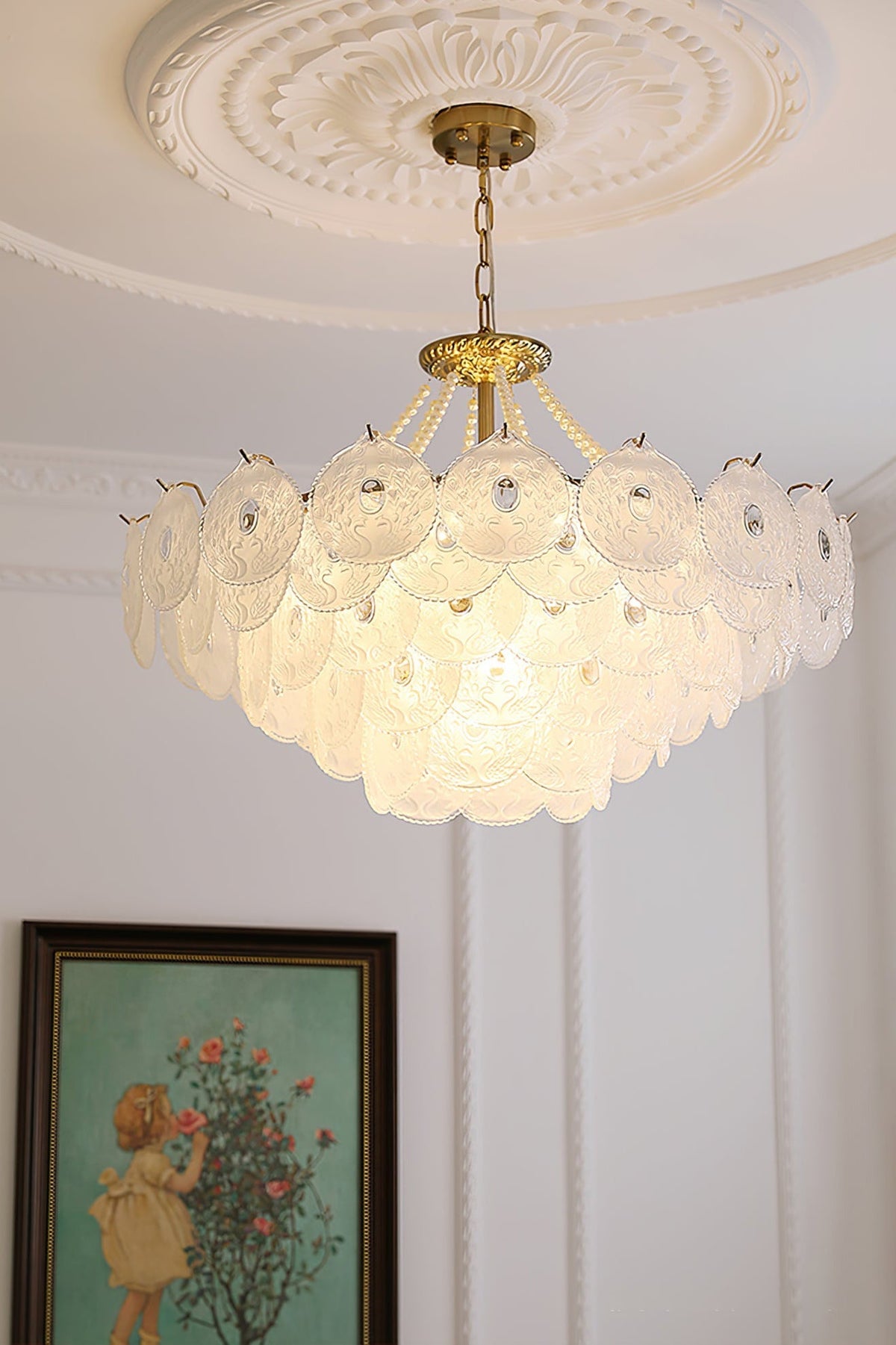 Pertid Glass Gold Chandelier - view 6 | everlamps