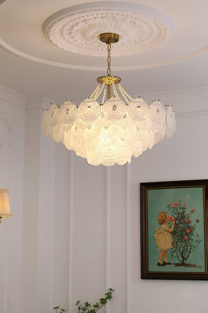 Pertid Glass Gold Chandelier - view 9 | everlamps