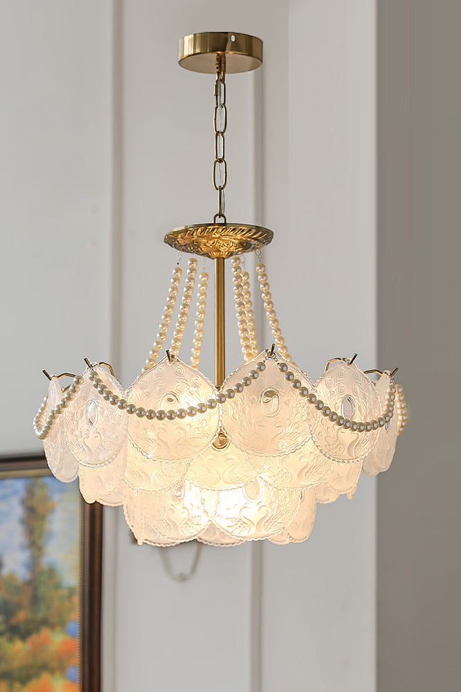 Pertid Glass Gold Chandelier - view 11 | everlamps