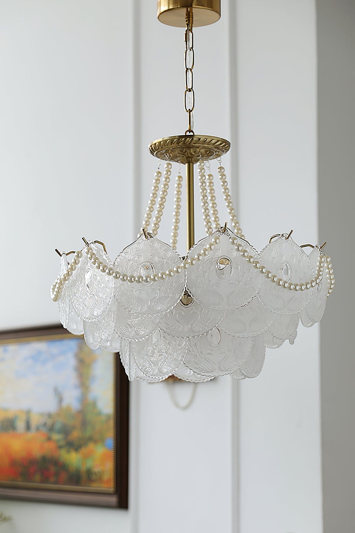Pertid Glass Gold Chandelier - view 14 | everlamps