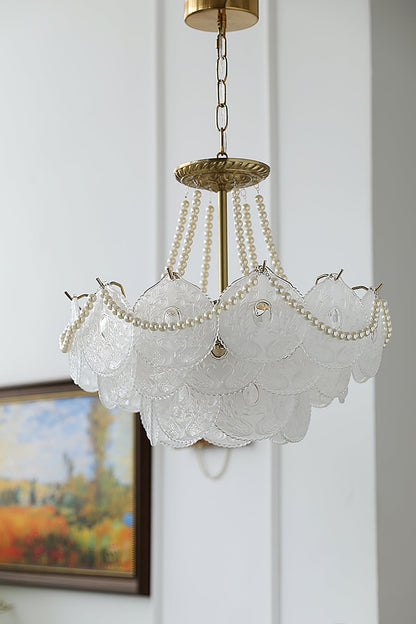 Pertid Glass Gold Chandelier - view 14 | everlamps