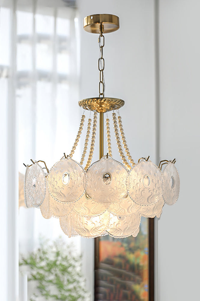 Pertid Glass Gold Chandelier - view 15 | everlamps