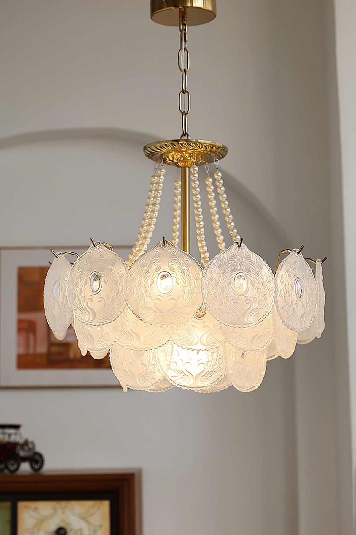 Pertid Glass Gold Chandelier - view 16 | everlamps