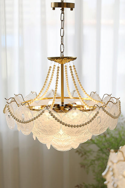 Pertid Glass Gold Chandelier - view 17 | everlamps