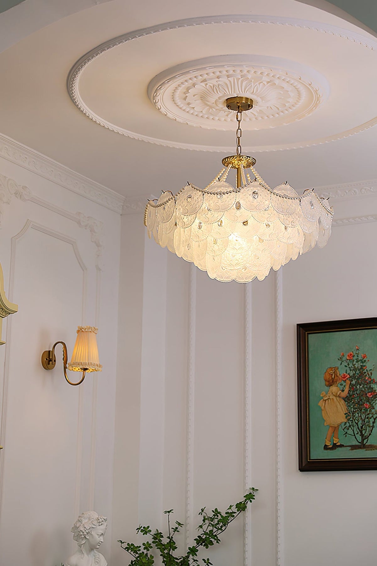 Pertid Glass Gold Chandelier - view 18 | everlamps