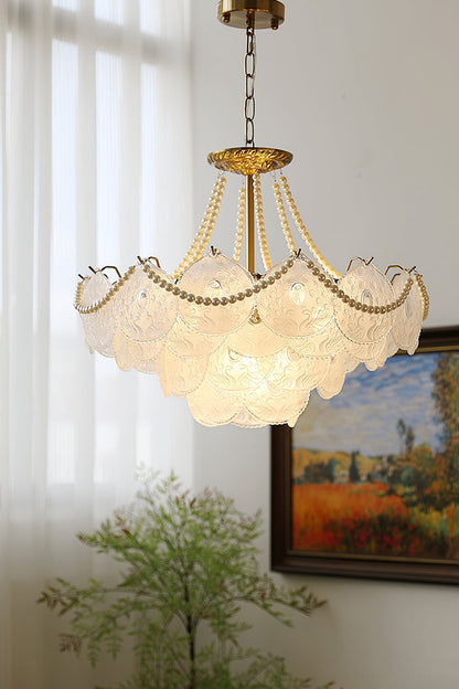 Pertid Glass Gold Chandelier - view 5 | everlamps