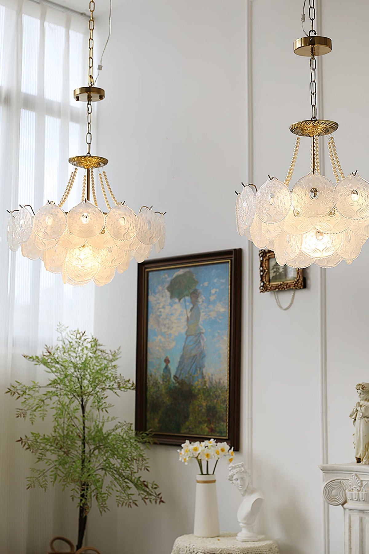 Pertid Glass Gold Chandelier - view 12 | everlamps