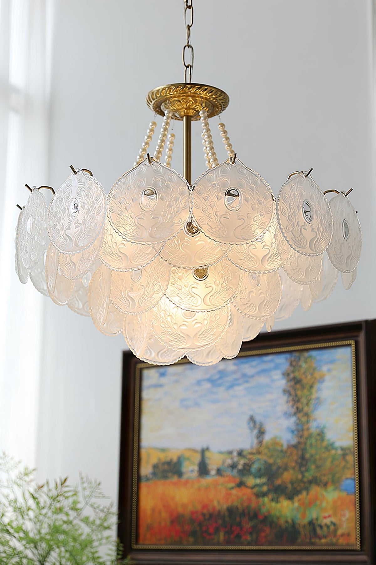 Pertid Glass Gold Chandelier - view 4 | everlamps