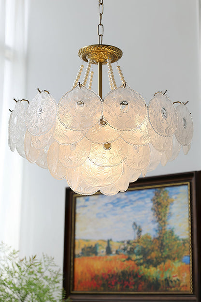Pertid Glass Gold Chandelier - view 4 | everlamps
