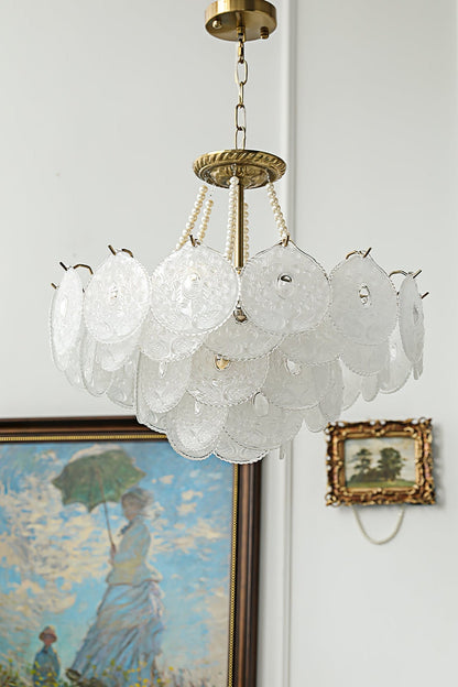 Pertid Glass Gold Chandelier - view 8 | everlamps