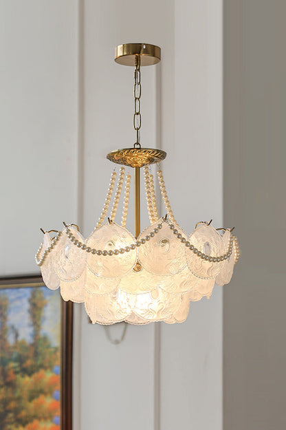 Pertid Glass Gold Chandelier - view 3 | everlamps