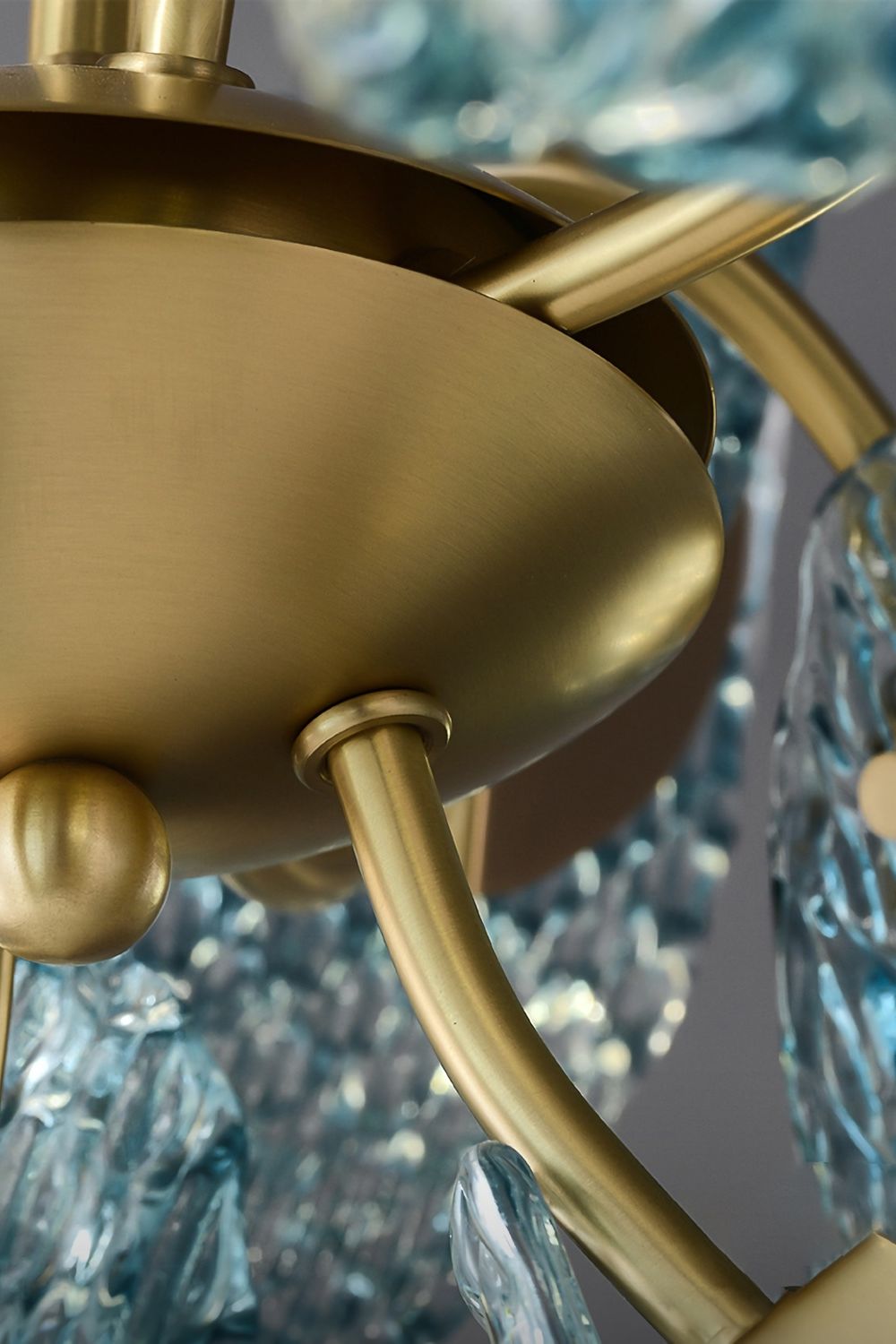 Petal Blue Glass Chandelier - everlamps