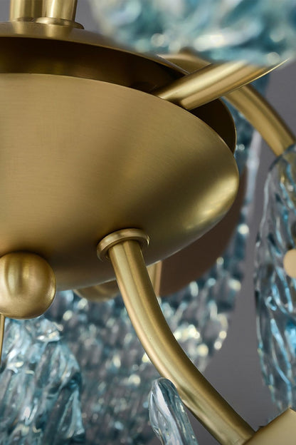 Petal Blue Glass Chandelier - everlamps