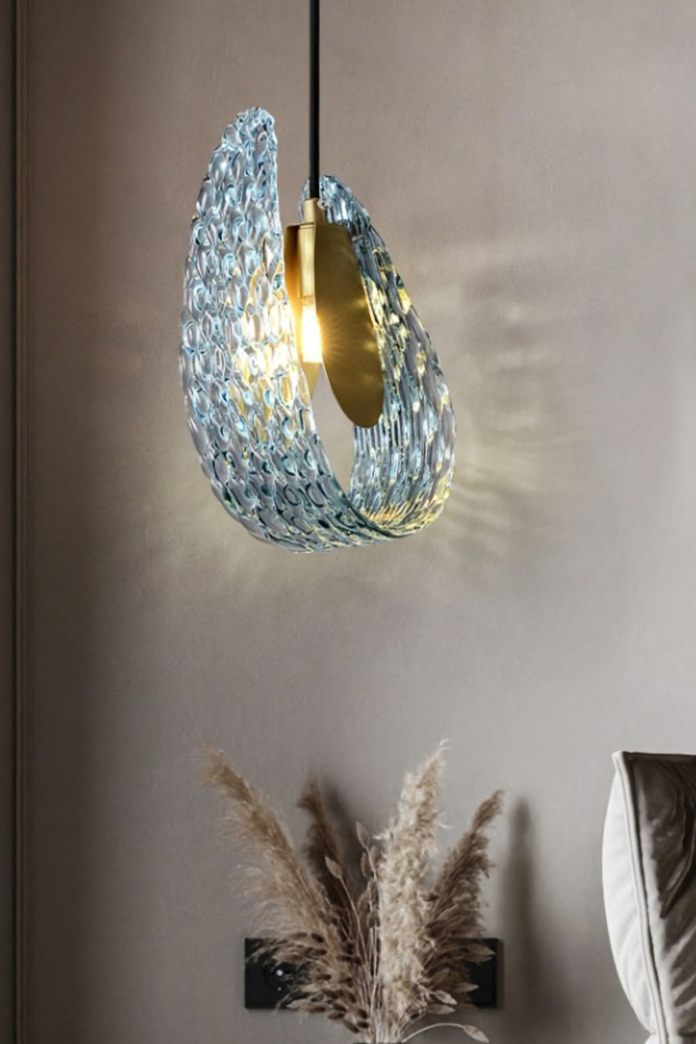Petal Blue Glass Pendant Light - everlamps