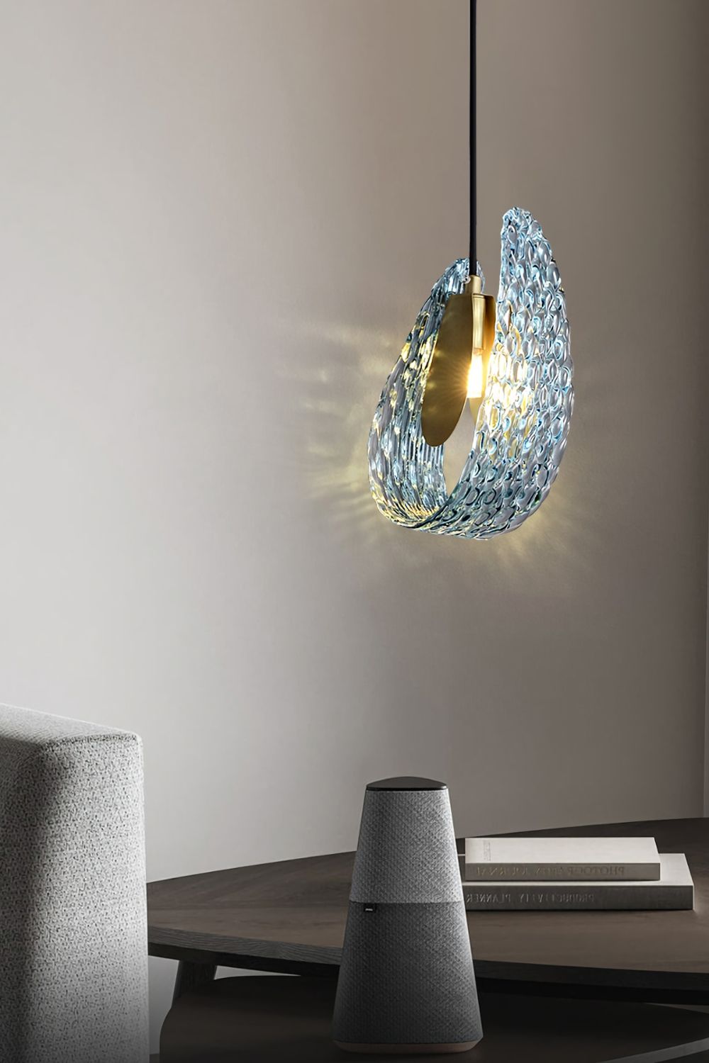 Petal Blue Glass Pendant Light - everlamps