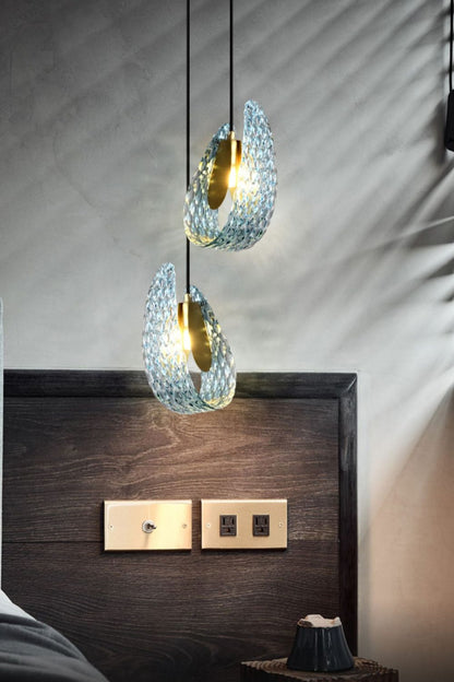 Petal Blue Glass Pendant Light - everlamps