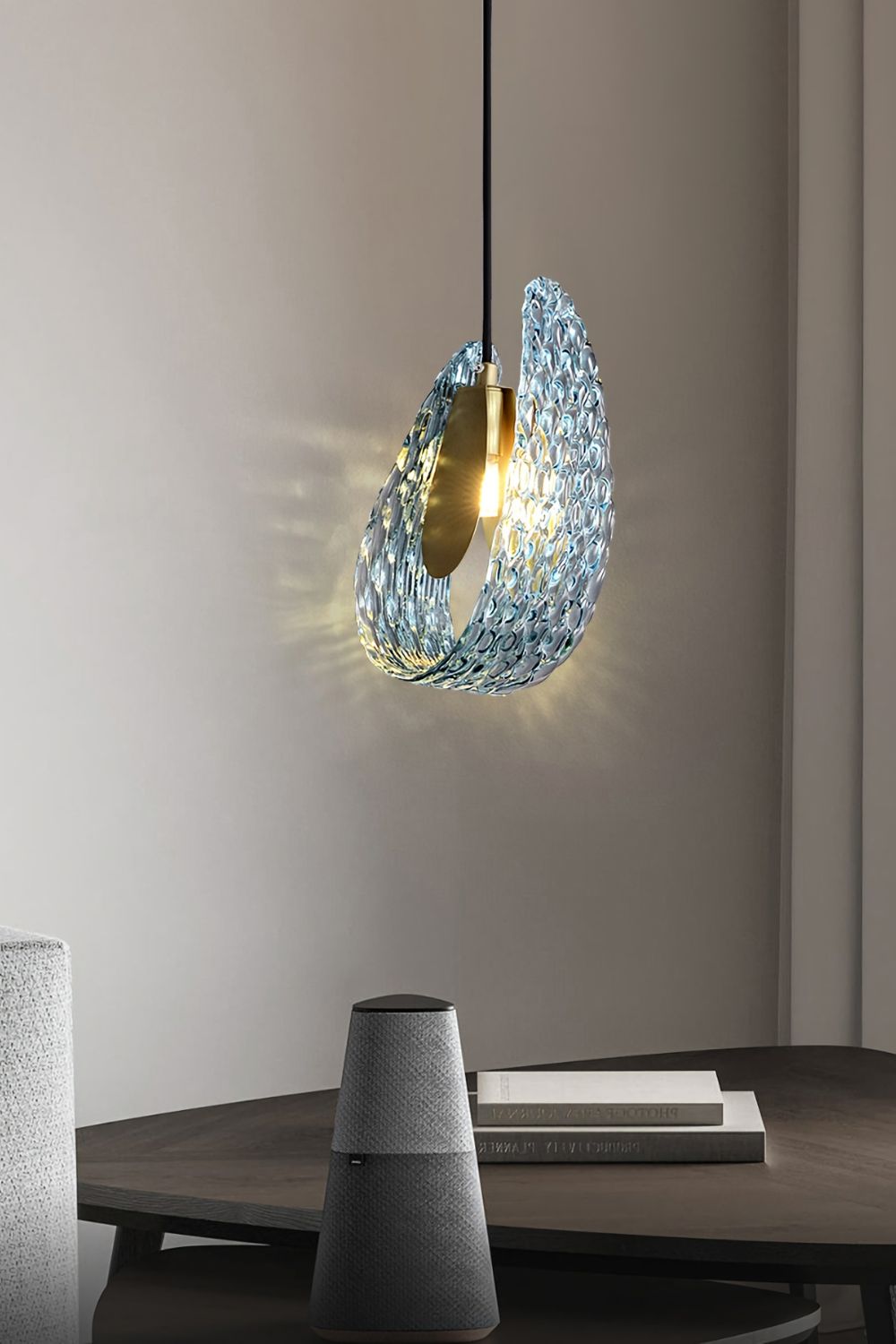 Petal Blue Glass Pendant Light - everlamps