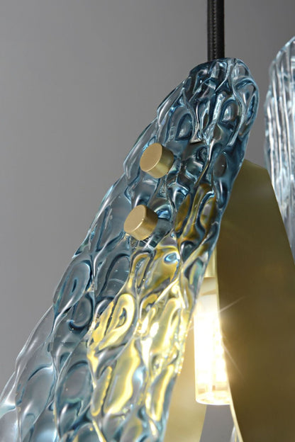 Petal Blue Glass Pendant Light - everlamps
