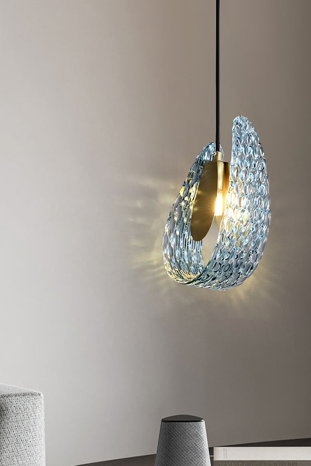 Petal Blue Glass Pendant Light - everlamps