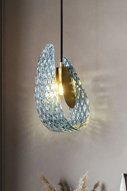 Petal Blue Glass Pendant Light - everlamps
