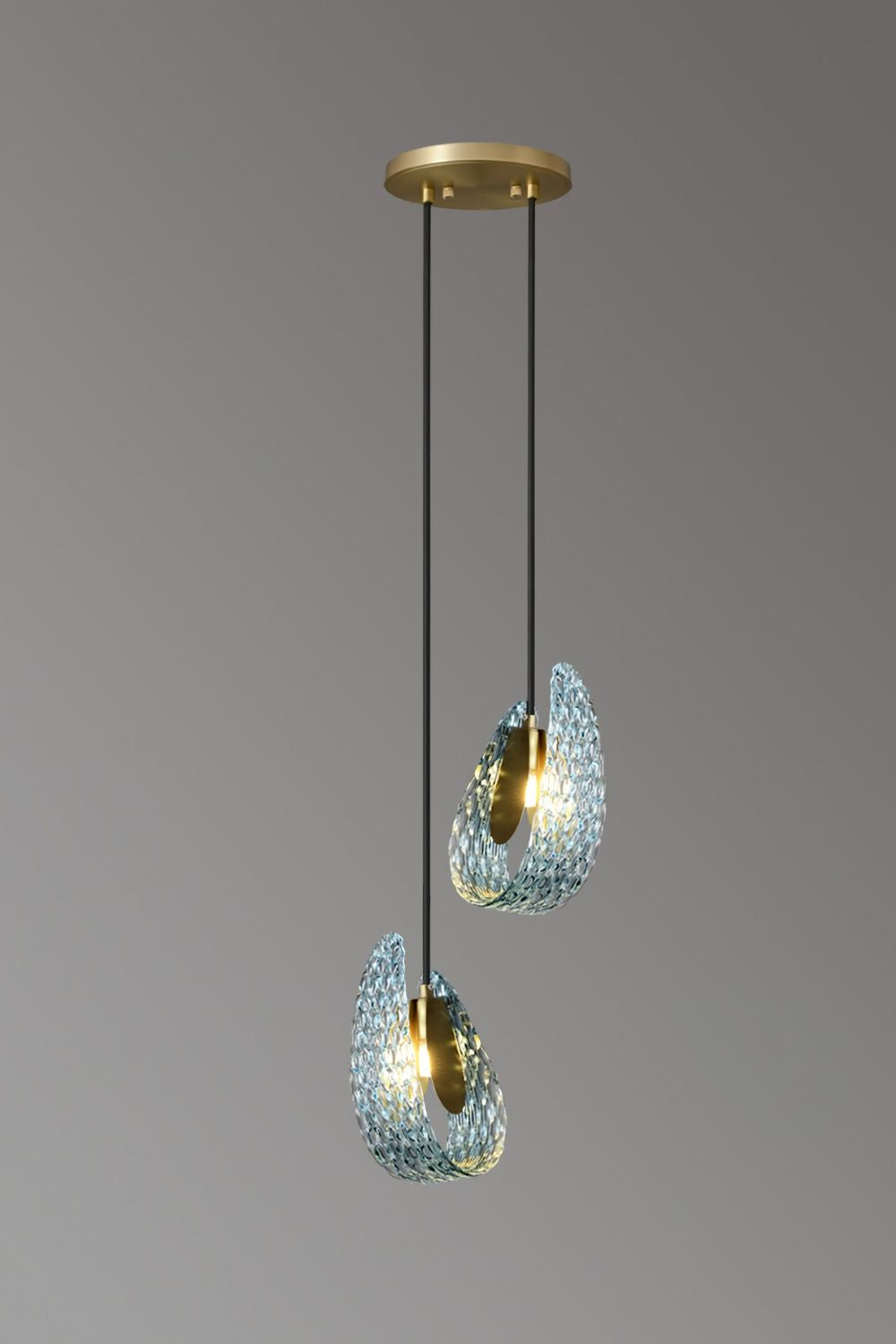 Petal Blue Glass Pendant Light - everlamps