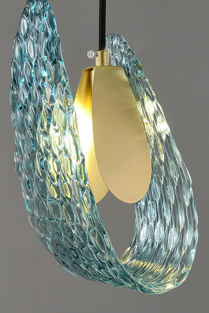 Petal Blue Glass Pendant Light - everlamps