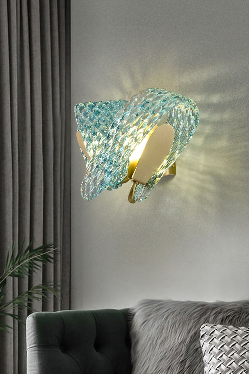 Petal Blue Glass Wall Lamp - everlamps