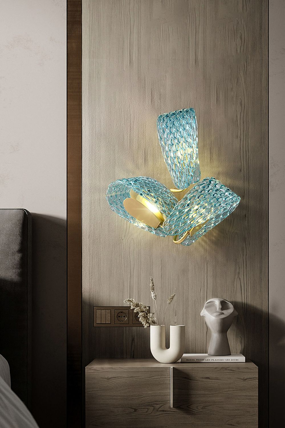 Petal Blue Glass Wall Lamp - everlamps