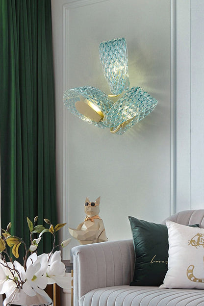 Petal Blue Glass Wall Lamp - everlamps