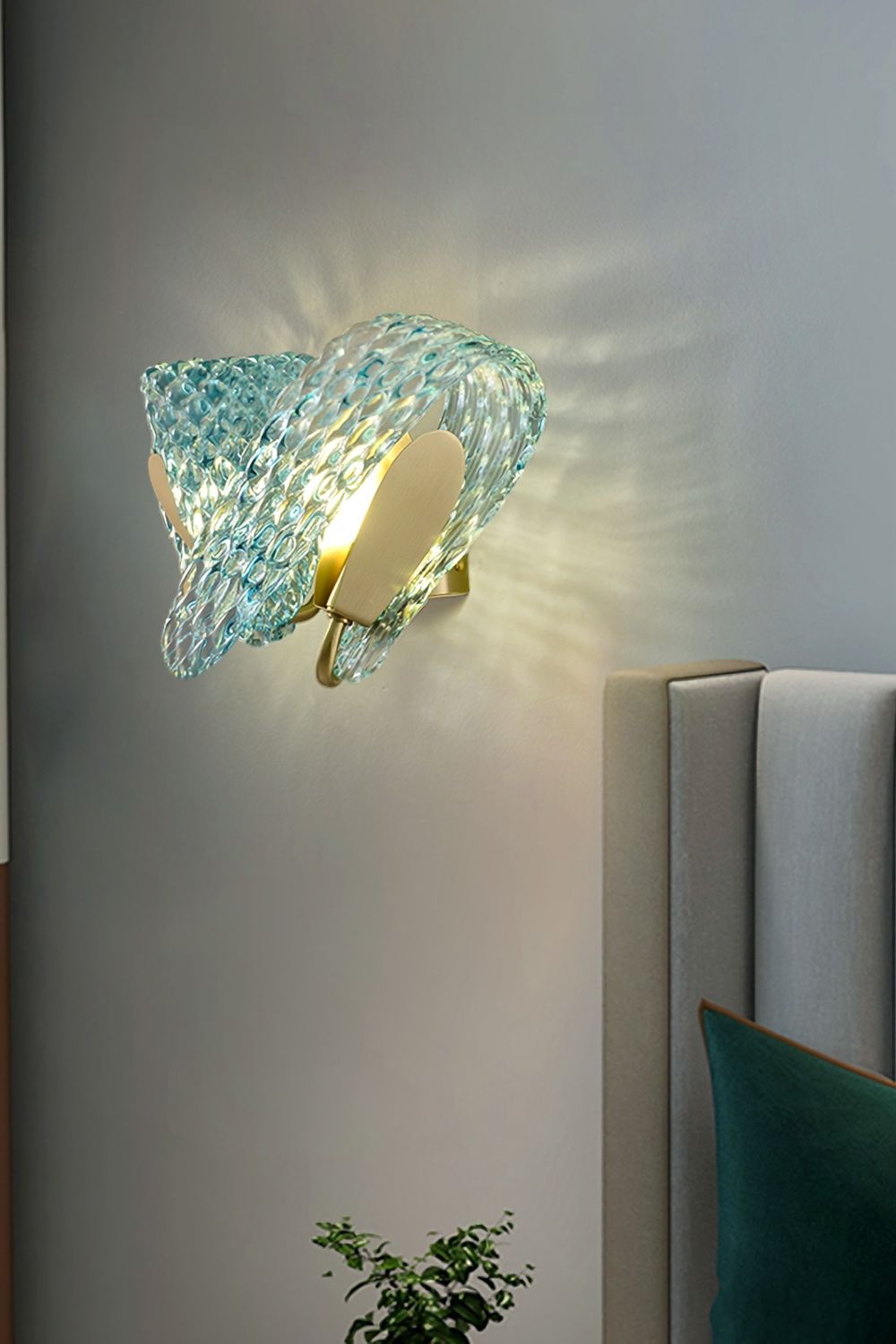 Petal Blue Glass Wall Lamp - everlamps