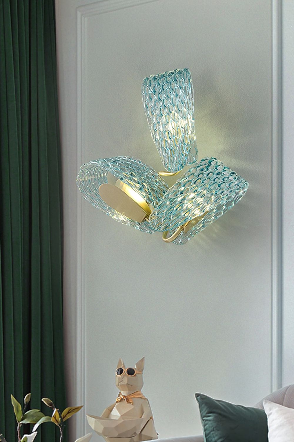 Petal Blue Glass Wall Lamp - everlamps