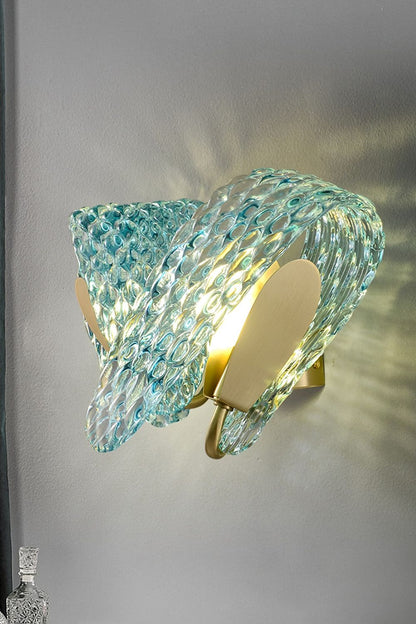Petal Blue Glass Wall Lamp - everlamps