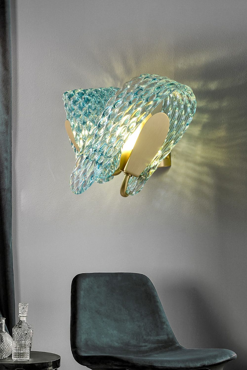 Petal Blue Glass Wall Lamp - everlamps