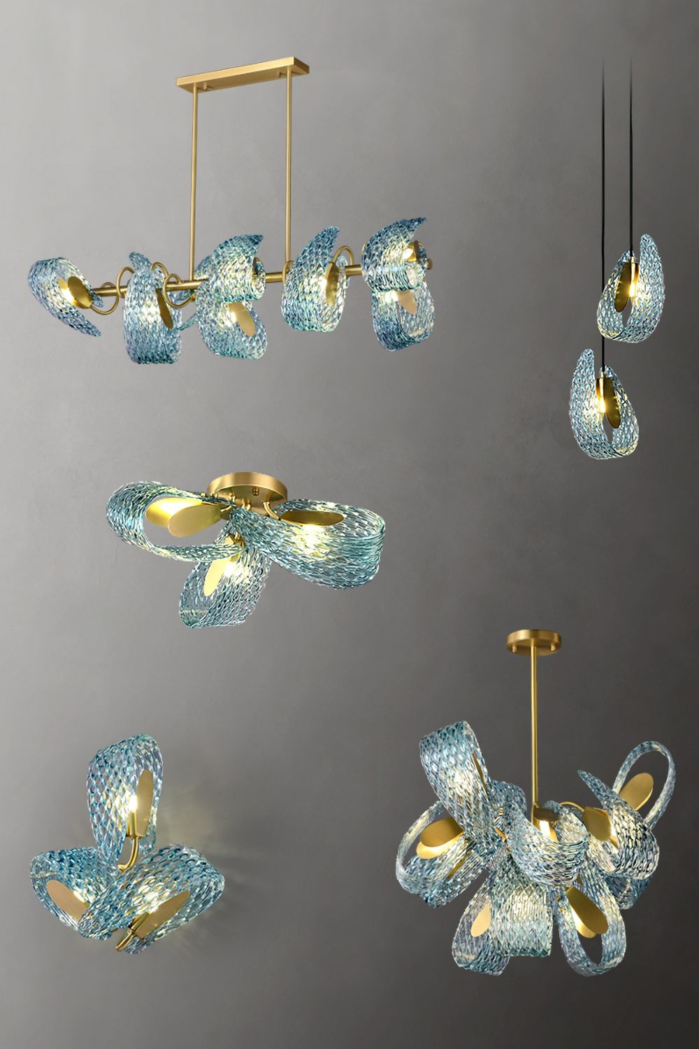 Petal Blue Glass Wall Lamp - everlamps