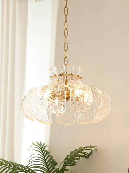 Modern Petal Ice Glass Pendant Light - view 4 | everlamps