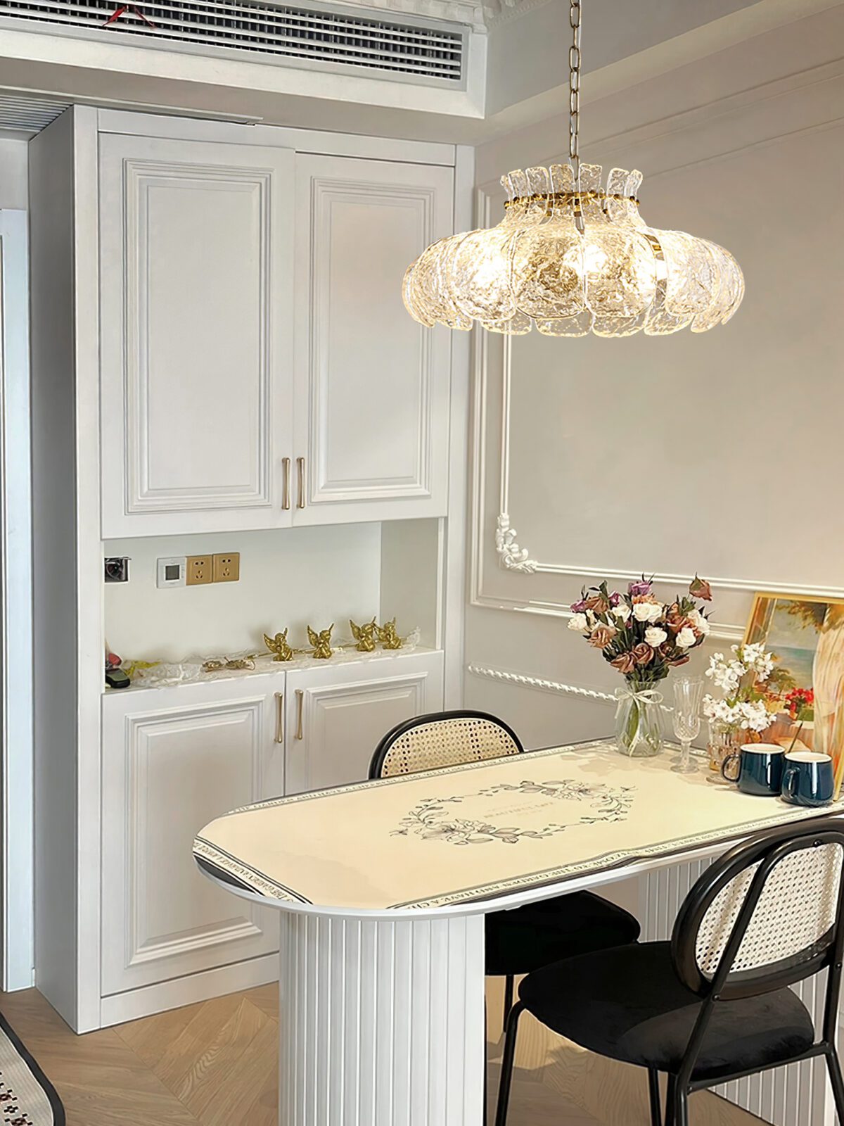 Modern Petal Ice Glass Pendant Light - view 2 | everlamps