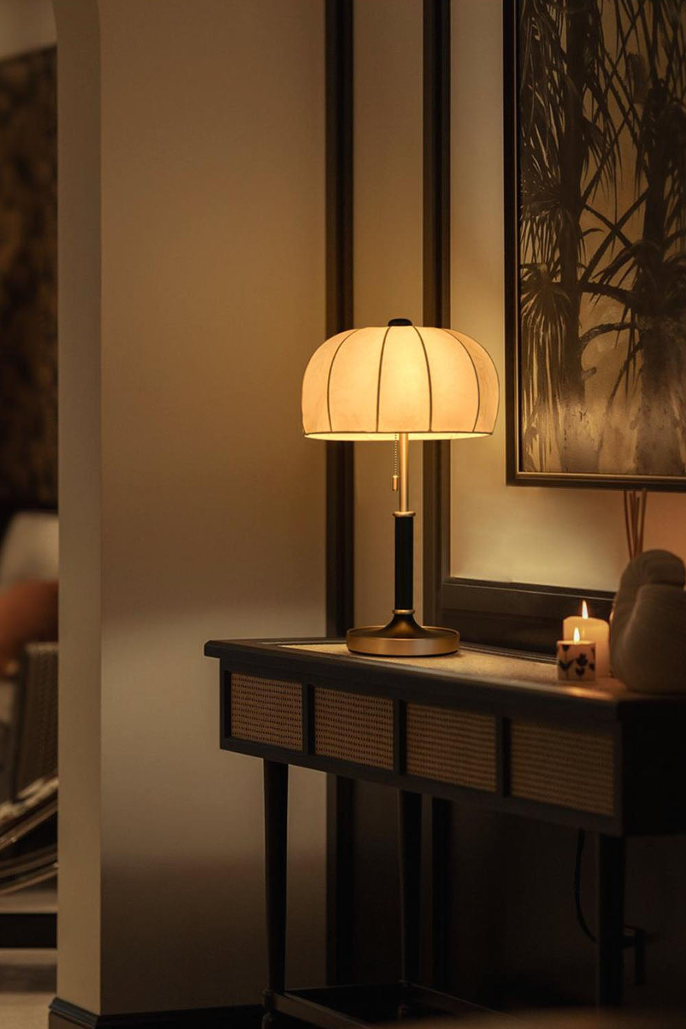 Petal Soft-Shade Pull-Cord Table Lamp - view 2 | everlamps