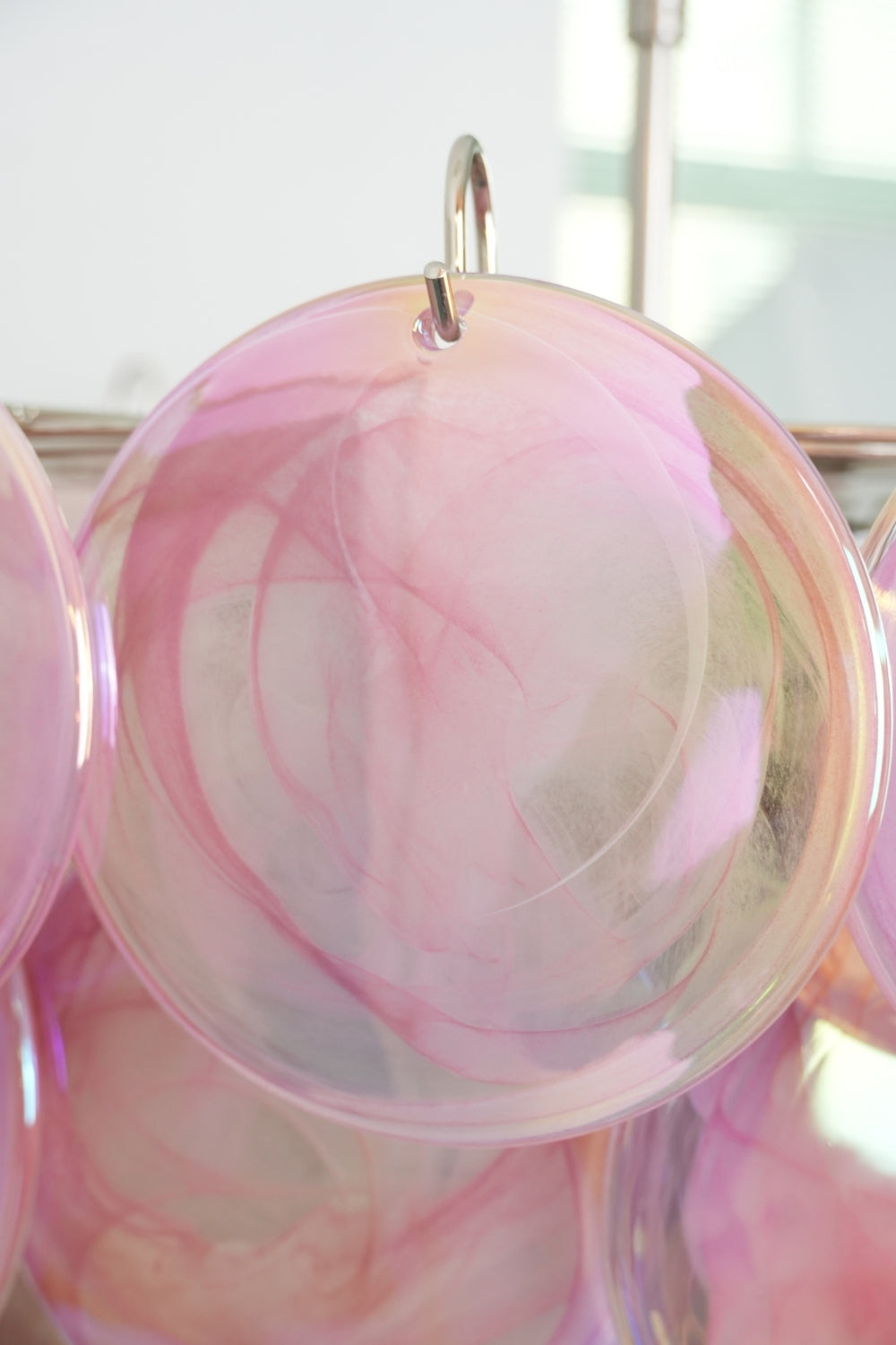 Pink Glass High Quality Art Iridescent Chandelier - view 10 | everlamps