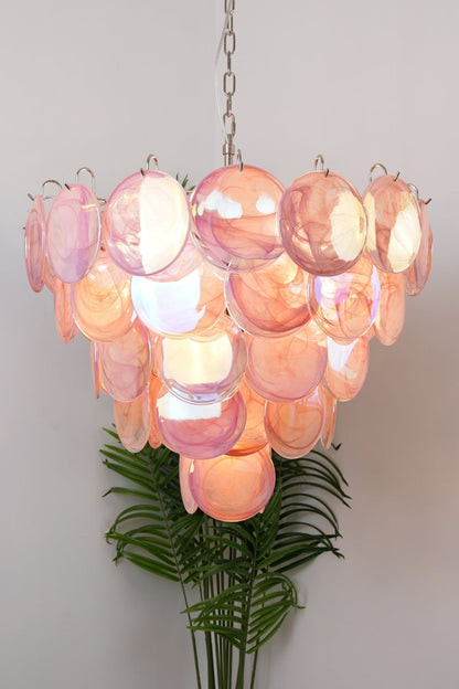 Pink Glass High Quality Art Iridescent Chandelier - view 7 | everlamps