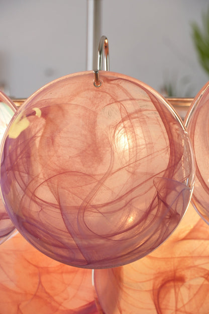 Pink Glass High Quality Art Iridescent Chandelier - view 9 | everlamps